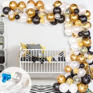 2 Balloon Arch & Garland kits - grey, cream, gold & transparent w gold confetti